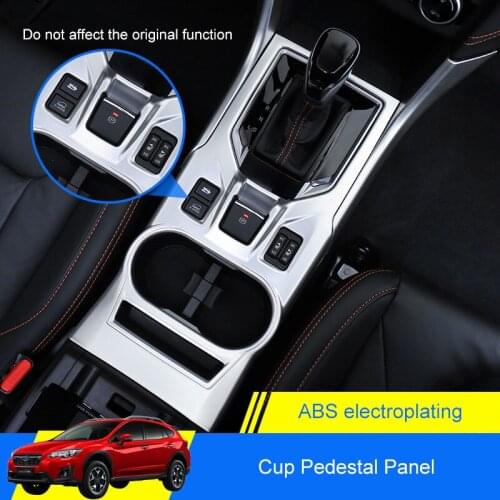 QHCP Gear Shift Panel ABS One-piece Water Cup Holder Both Sides Strip Sticker Level Base Pedestal Fit For Subaru XV 2018 Styling