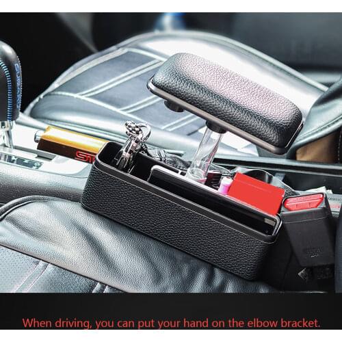 Adjustable Leather Seat Car Armrest Pad Organizers Universal Box Storage for Cars Driving Confort Arm Rest Support