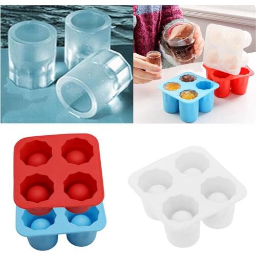4 Cup Shape Silicone Ice Cube Mold Ice Mould Ice Cube Tray Summer Bar Party Beer Ice Cocktail Cold Drinking Tool