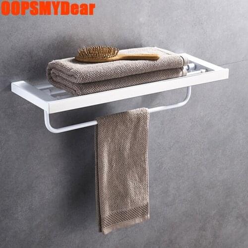 Folding Shelf Bathroom Towel Shelves SUS304 Stainless Steel Shelfs Wall Mount White Prateleira Modern Luxury Holder Rack Etagere