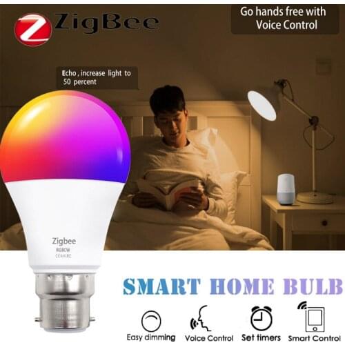 LED Smart Bulb Lamp B22 Base with IR Remote / WIFI Zigbee Alexa Google Control 10W Night Light Bulbs Color Changing Light Bulbs