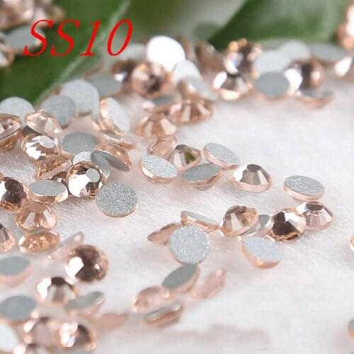 SS10 2.7-2.8MM 1440pcs Champagne Nail Art Rhinestones Non HotFix Rhinestones DIY,Nail Art Decorations