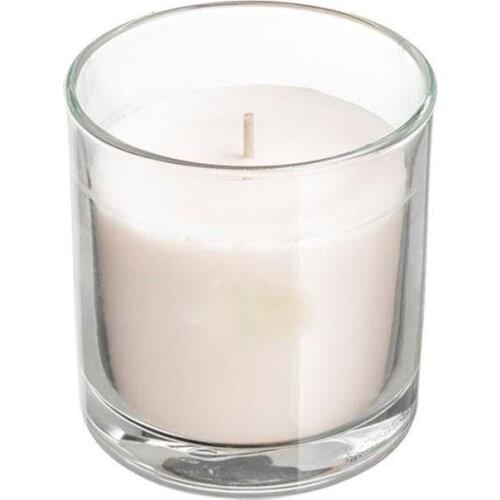 Unscented Candle Glass White Red Colour Home Decoration Accessories Wax Design Office Decor