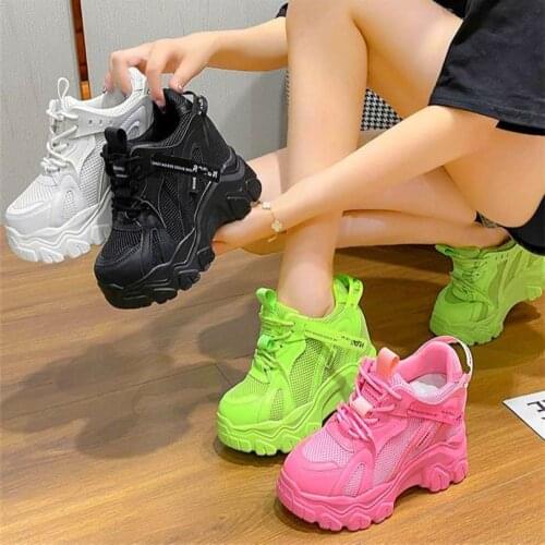 Fashion Sneakers Womens Breathable Platform Wedge Ankle Boots Increasing Height High Heels Casual Party Pumps 34 35 36 37 38 39