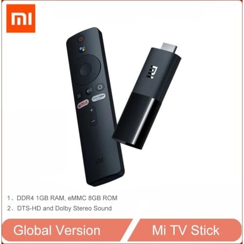Xiaomi TV Stick with Google Assistant Version 1GB RAM + 8GB ROM Quad-core 1080P HDR Netflix Quad Core 64 Bit Android 9.0