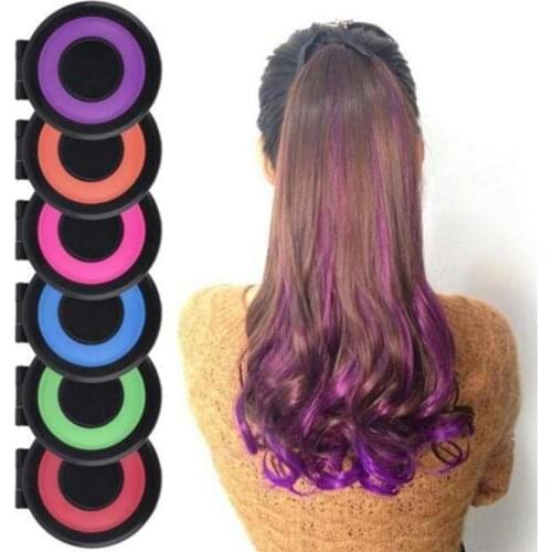 Temporary Crayons For Hair Set Dye Hair Powdery Cake Color Hair Chalk Powder 4 Color Hair Dye Color Paint Crayons For Hair