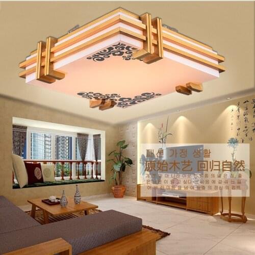 Japanese style led Delicate Crafts Wooden Frame Ceiling Light led ceiling lights luminarias para sala dimming led ceiling lamp