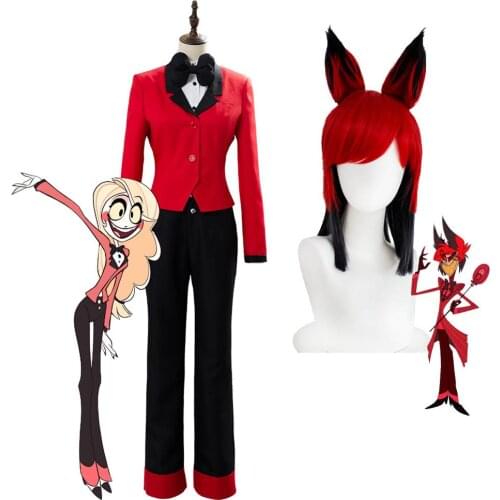 Hazbin Cosplay Hotel CHARLIE Cosplay Costume Uniform Female Halloween Carnival Christmas Red Suit Custom Made