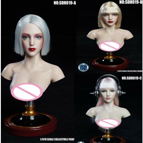 1/6 SUPER DUCK SDH019 Female Makeup Head Carved Head Sculpt Fit 12'' PH Figure Body In Stock