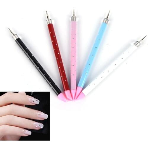 5 Pcs 5 Colors Nail Art Dot Dotting Tool Dotting Marbleizing Painting Pen Tool random send