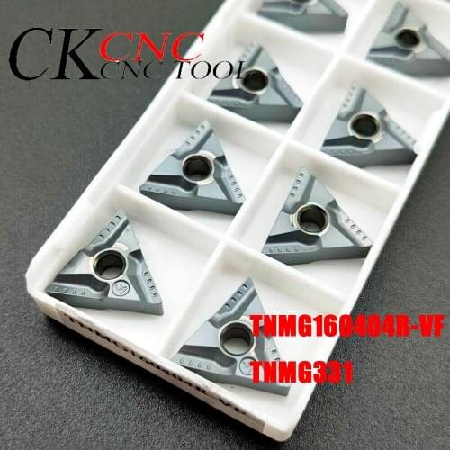 10PCS TNMG160404R-VF TNMG331 Cermet Grade carbide inserts lathe cutter tools CT3000 External turning tool CNC Metal tools