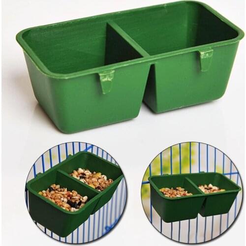 2 in 1 Parrot Food Water Bowl Dual Feeding Cup Plastic Bird Pigeon Cage Water Food Feeder Bird Parrot Pet Aviary Water Box Bowl