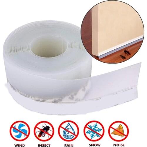 5M Door Sealing Strip Tape Door Windows Bottom Stopper Seal Strip Self Adhesive Silicone Draft Stopper Silicone Seal Strip