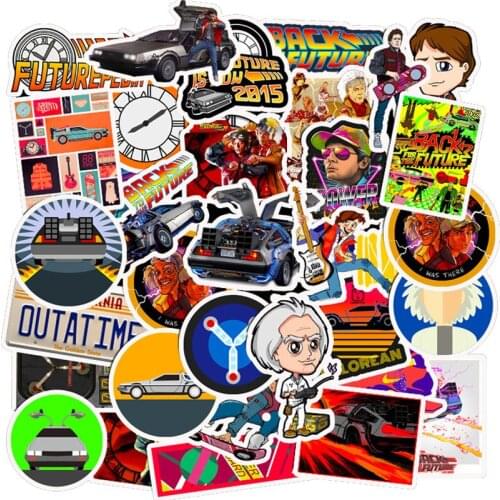 50Pcs Movie Back To The Future Stickers Stationery stickers For On The Laptop Fridge Phone Skateboard Travel Suitcase Sticker