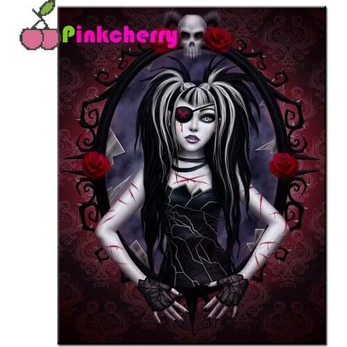 5D DIY Diamond Painting Cartoon Sexy skeleton devil little girl Diamond Embroidery Full Drill Square Room Home Decor Mosaic k691