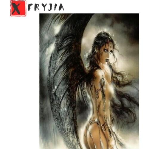 Full square Round drill Diamond embroidery angel wings naked woman 5D DIY diamond Painting Cross Stitch Rhinestone Mosaic