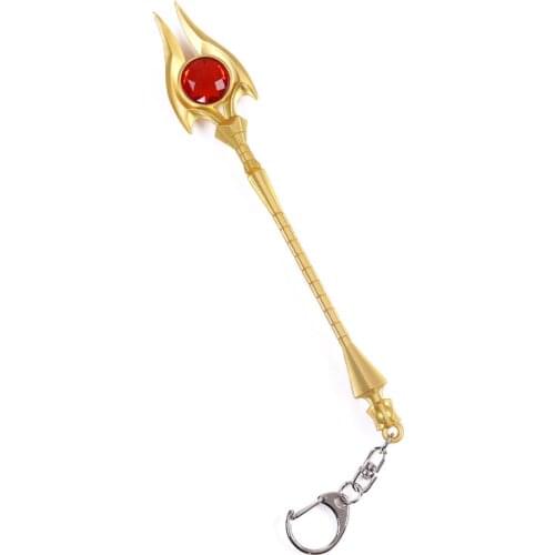 Bsarai the Deathsinger Karthus 16cm/6.3'' Sickle staff Model key chain/Ring