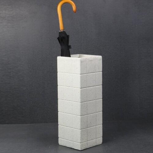 Cement Terrazzo Storage Box Office Umbrella Holder Contemporary Storage Barrel