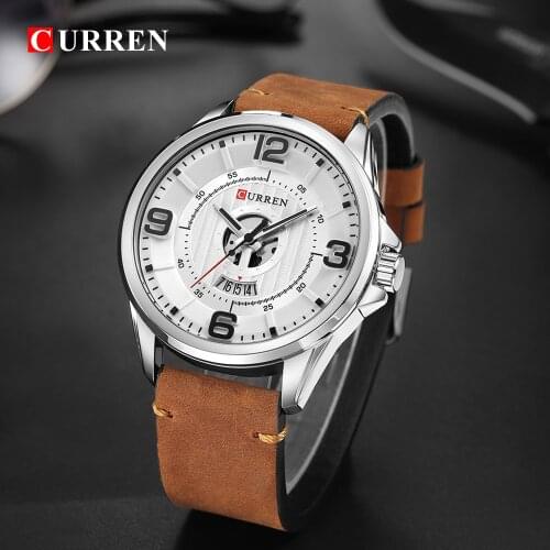 NEW CURREN Luxury Brand Mens Quartz Watches Men Fashion Casual Leather Sports Watch Man Date Clock Relogio Masculino
