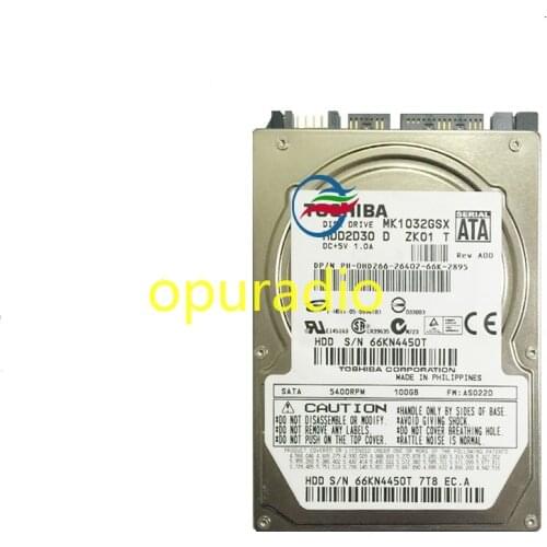 MK1032GSX 100GB SATA Disk drive same MK1060GSC HDD2G32 E ZK01 DC+5V 1.4A For Car HDD navigation systems made in Japan 2PCS/LOT