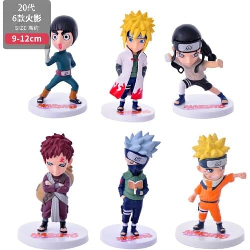 NARUTO Action Figure 10cm Cute Rock Lee Namikaze Minato Hyuga Neji Gaara Kakashi PVC Figure Auto Decor Anime Toys