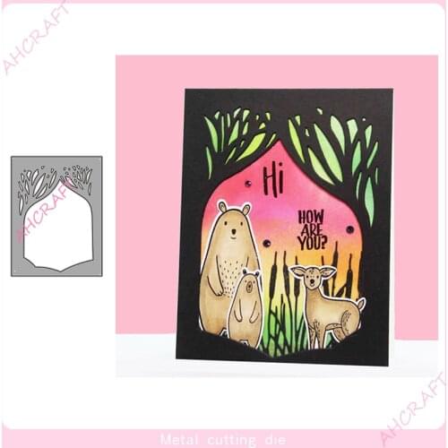 Forest Background Frame Metal Cutting Dies for DIY Scrapbooking Photo Album Decorative Embossing Paper Card Crafts Die 2021
