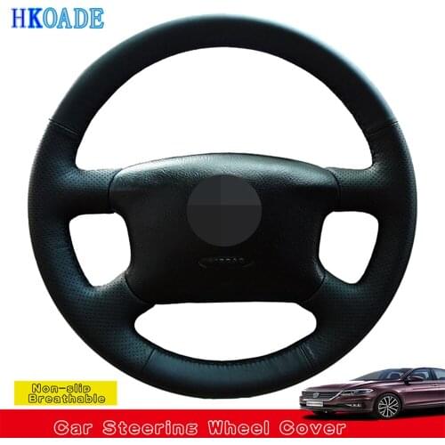 DIY Black Hige Soft Artificial Leather Car Steering Wheel Cover For Volkswagen Passat B5 VW Golf 4 Skoda Octavia 1999-2005
