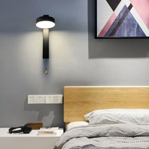 Minimalist Black White LED Wall Lamp for Bedroom Living Dinning Room Bedside Indoor Home Aisle Corridor Decorative Luminaires