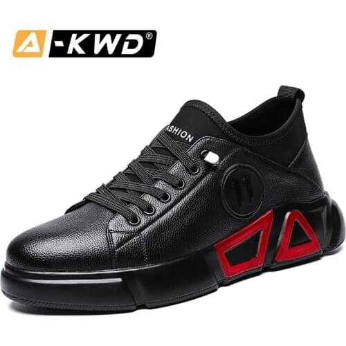 Fashion Black Designer Trainers Casual Breathable Man Shoes Luxury Autumn Pu Leather Sneakers Men Simple Chaussures Sport Homens