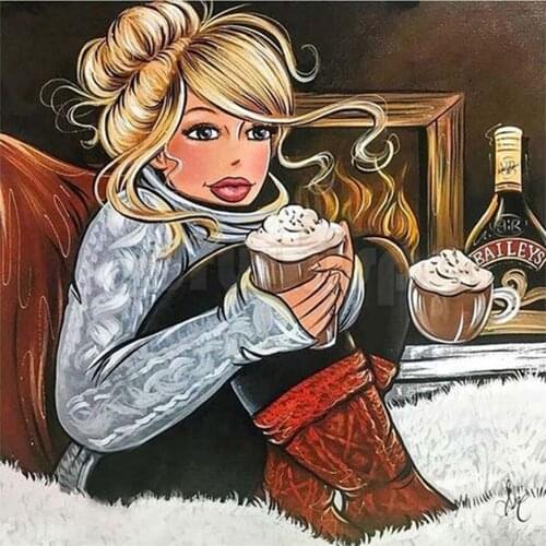 5D DIY Diamond Painting Kit Round Diamond Abstract Art Character Picture Mosaic Embroidery Gift Home Decoration