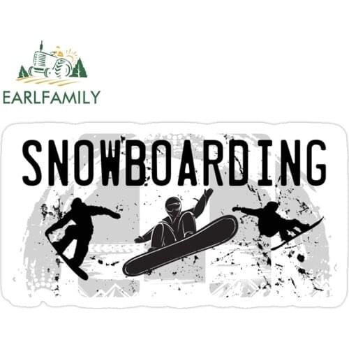 EARLFAMILY 13cm x 7.1cm for Snowboard Car Stickers Waterproof Decal Sunscreen Personality Creative Decals Occlusion Scratch
