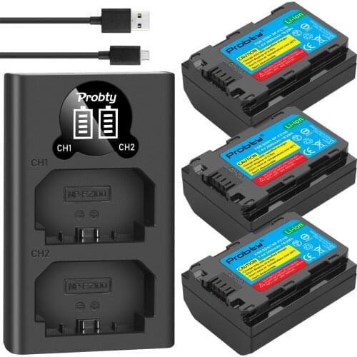 NP-FZ100 NPFZ100 NP FZ100 Battery + LCD Dual USB Charger for Sony NP-FZ100, BC-QZ1, Sony a9, a7R III, a7 III, ILCE-9