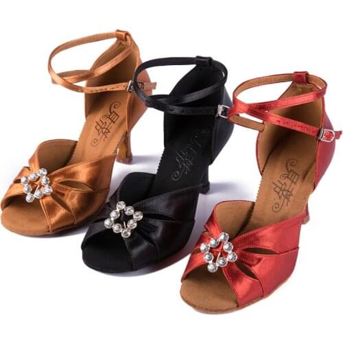 Profession Sports Dance shoes Women Rhinestone handmade BD 258 Ballroom latin dance shoes Ballroom Girl Student shoes 7cm Hot