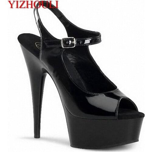 Summer high heel fish mouth painted 15cm pole dancing sandals 6-inch dancer shoes