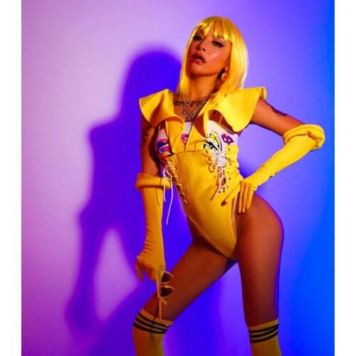 Sexy Bodysuit Street Dance Clothes Female Nightclub Bar Dj Jazz Hip Hop Clothing Women Gogo Dance Costumes Rave Clothes DQS4689