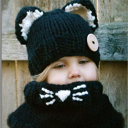 2017 Christmas gift Fox dinosaur Ear Winter Hat Windproof Hats Scarf Set For Kids Boys Girls Winter Earflap Cap 2-6 years old