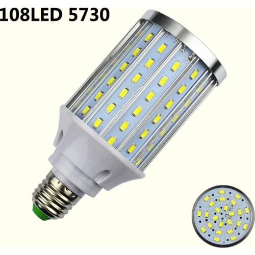 High Power Light 108LED SMD5730 30W E27 E14 E40 Corn Spot Light LED Corn Bulb110V 85-265V For home and factory decoration Bulb