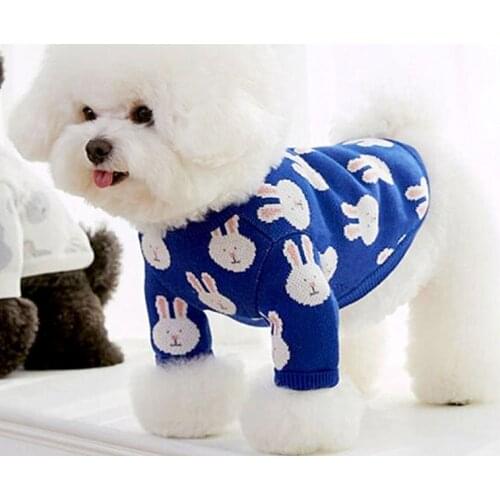 Rabbit Print Dog Sweater Autumn Winter Pets Dogs Clothing For Small Medium Dogs Costume Chihuahua Yorkshire Dog Sweater Pug