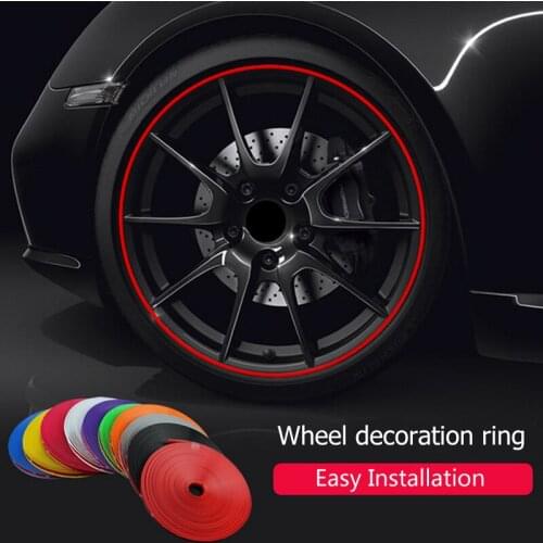 Universal Car Wheel Protector Hub Sticker Decorative Styling Strip Rims For Peugeot 307 206 308 Vw Golf Bmw Auto Aceccessories