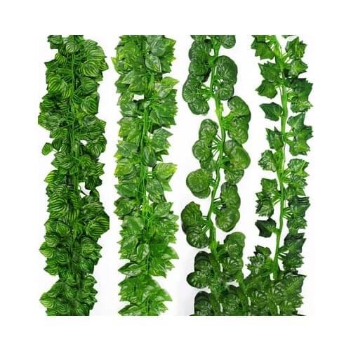 Green silk artificial Hanging ivy leaf garland plants vine leaves 1Pcs diy For Home Bathroom Decoration Garden Party Decor