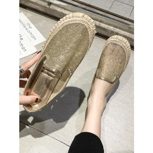 Womens shoes slippers outdoor 2019 new fashion embroidery mesh breathable knitted shiny mules shoes