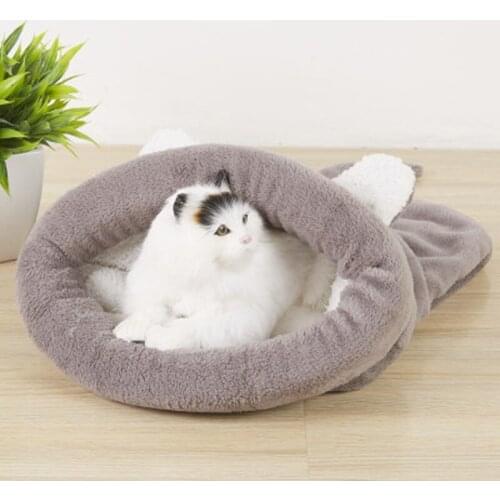Winter Warm Pets Mat Soft Fleece Thicken Nest Pet Cat Small Dogs Puppy Kennel Bed Kitten Cave Sleeping Bag Puppy House