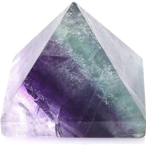 1PC Natural Crystal Pyramid Fluorite Healing Stone Reiki Ore Mineral Crystal Point Home Decor Handmade Crafts Of Gemstone Gift