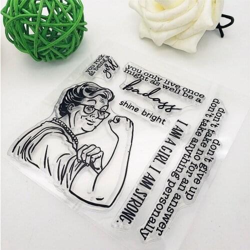 10.5x10.5 Strong Grandma Clear Stamps Transparent Seal Silicone Seal TPR Christmas Wedding Roller Stamp DIY Scrapbook Album Card