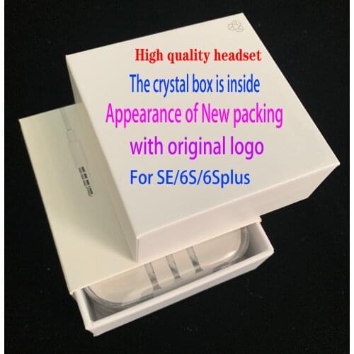 10pcs/lot With Crystal Box 1:1 Original Quality headset in ear headphones With Remote Mic for iphone SE 4s 5 5s 6 6S plus