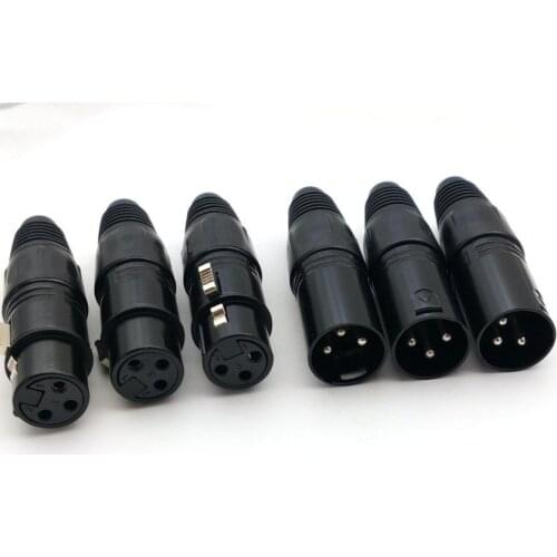 100Pair XLR 3 Pin Male & Female MIC Snake Plug Audio Microphone Cable adapter