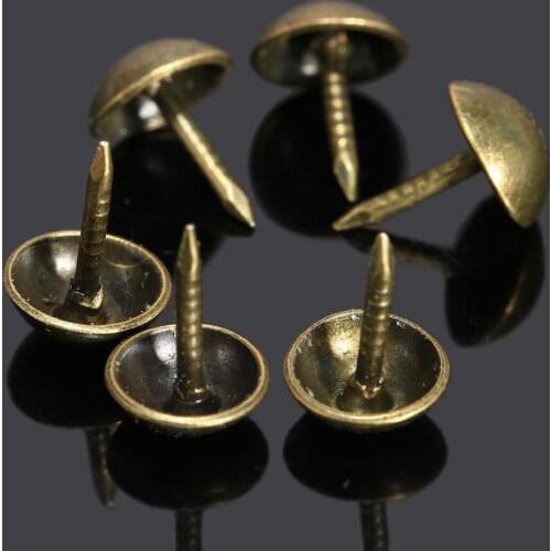 100pcs 7x11mm Nails Pushpin Doornail tachas Antique Bronze Decorative Upholstery Nail Jewelry Gift Box Wood Screws Tacks Stud