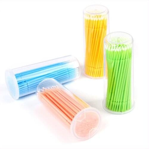 100pcs/lot Micro Disposable Eyelash Extension Individual Applicators Mascara Brush For Eyelash Cleaning Stick By Free Shipping