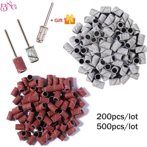 500pcs/pack White Nail Art Sanding Bands Pedicure Tools Electric Drill Accessories Foot Care Polishing Tools 80# 150# 240