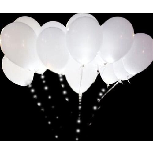 5pcs LED Balloon Luminous Light Ball 12 Inches White Latex Balloon Glow Balloon Birthday Party Holiday Wedding Decor Supplies
